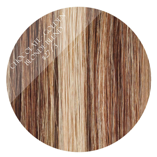 bronze bliss #27/3 clip in hair extensions 22inch deluxe